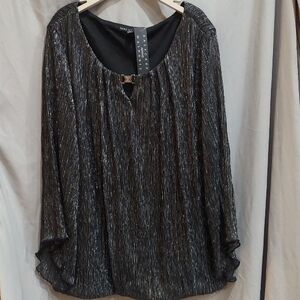 Elegant Black and Silver Women's Top